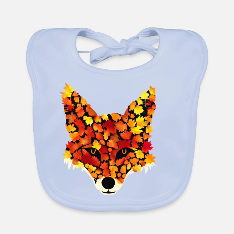 Fuchs aus Herbstblättern Baby Bio-Lätzchen