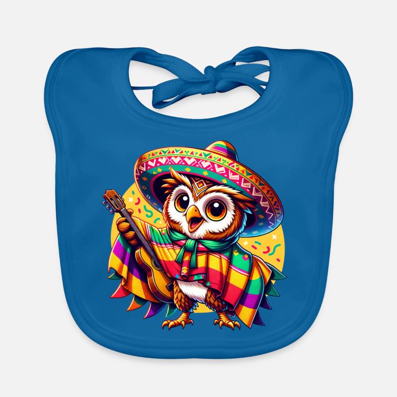 Cinco de Mayo Eule Gitarrist Baby Bio-Lätzchen