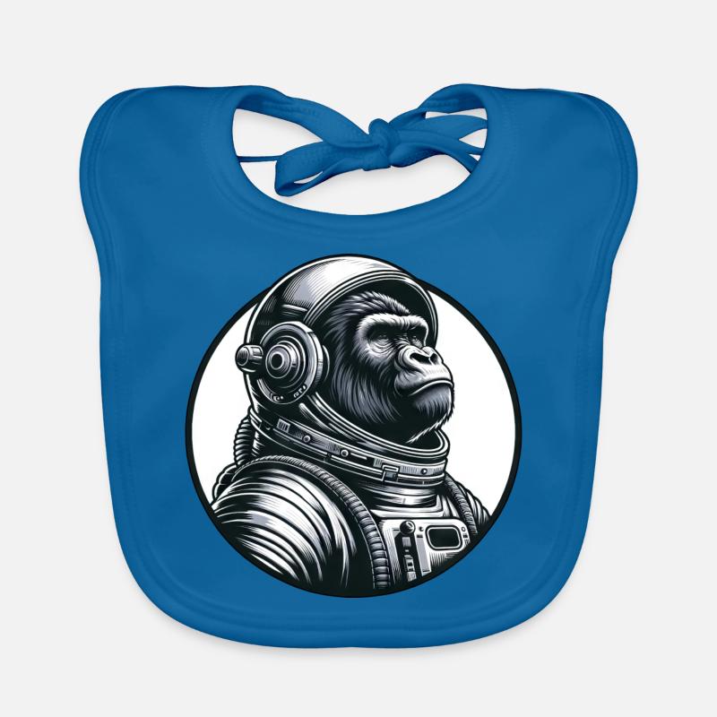 Chimpanzee astronaut in space Organic Baby Bibs