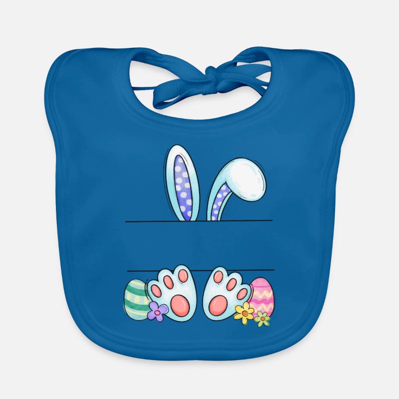 Conception de lapin de Pâques avec votre propre nom et date de naissance Bavoir bio Bébé