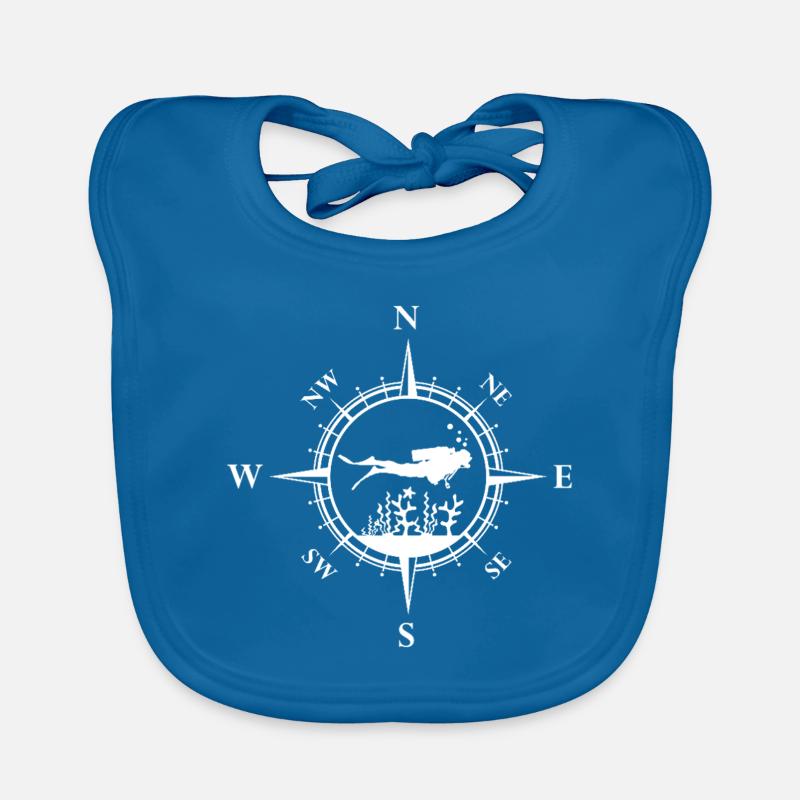 Boussole de plongée – Cadeau pour les plongeurs - Bavoir bio Bébé - bleu paon