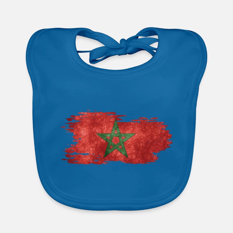 Maroc - Drapeau national, effet brosse Bavoir bio Bébé