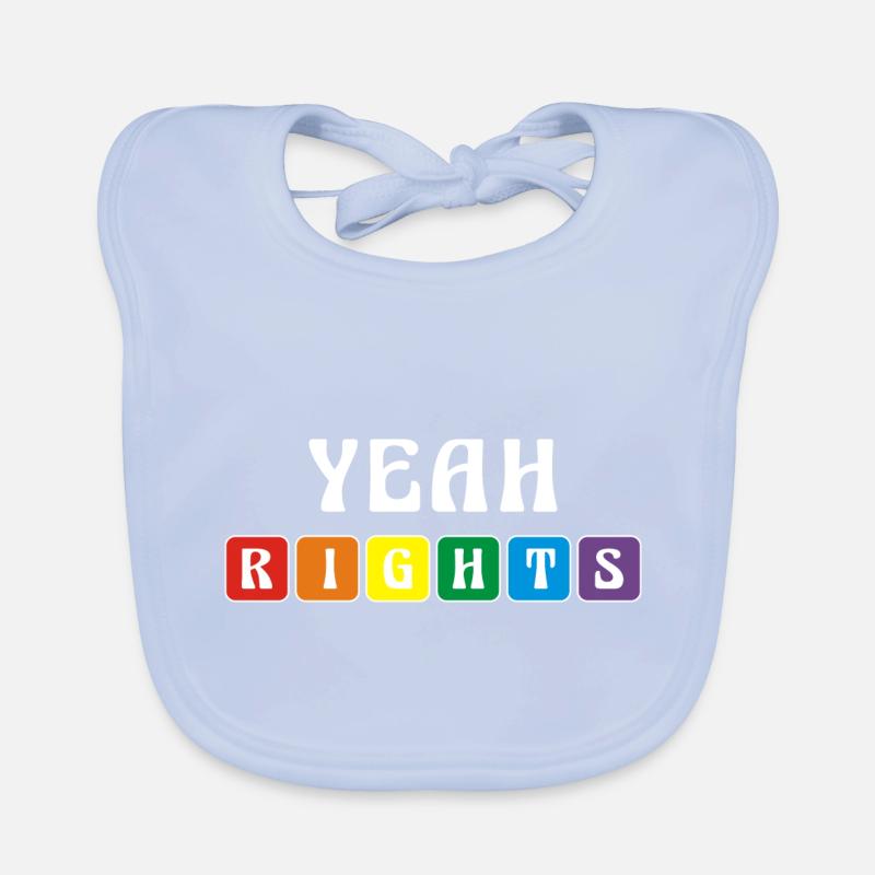 Rainbow Yeah Rights Graphic Organic Baby Bibs
