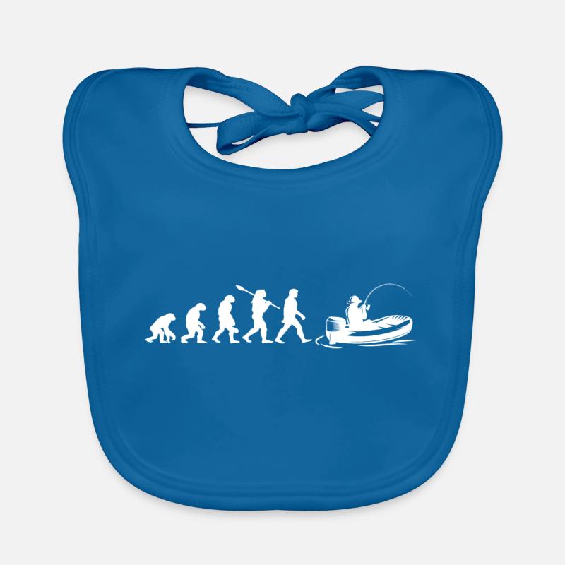 Evolution Bateau pêche | Pêcheur Cadeau Bavoir bio Bébé