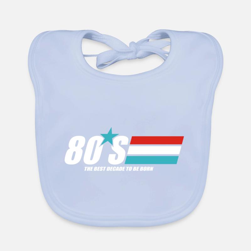 80s Decade Graphic Organic Baby Bibs