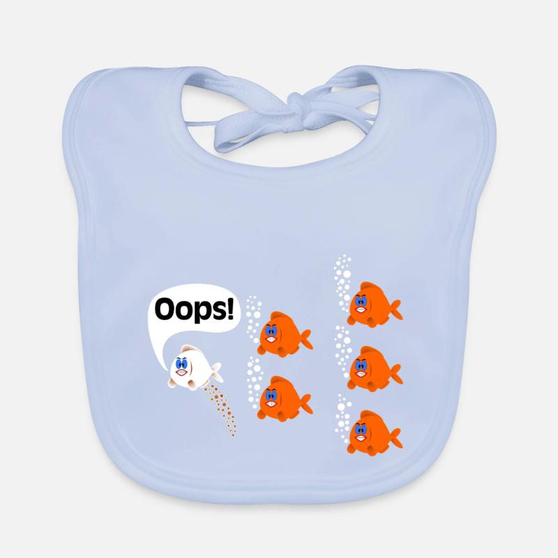 Fart Pupsen Oops fish Fart flatulence flatulence Organic Baby Bibs