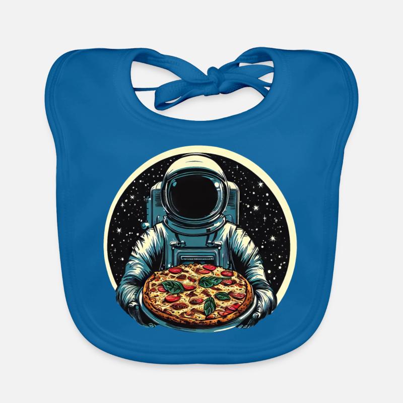 Astronaute avec un design d’espace de pizza salami Bavoir bio Bébé