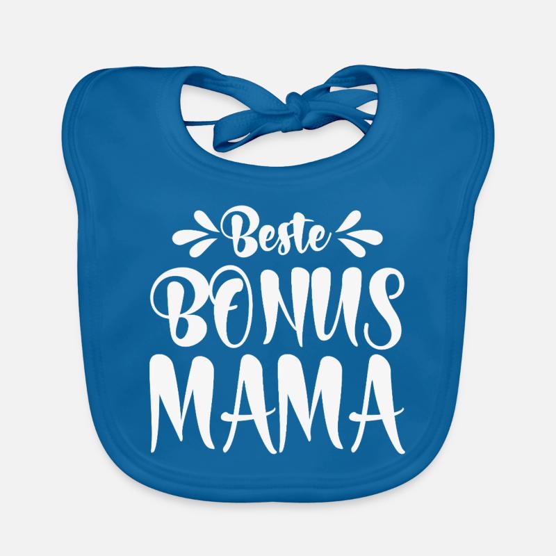 Beste Bonus Mama - Baby Bio-Lätzchen - Pfauenblau