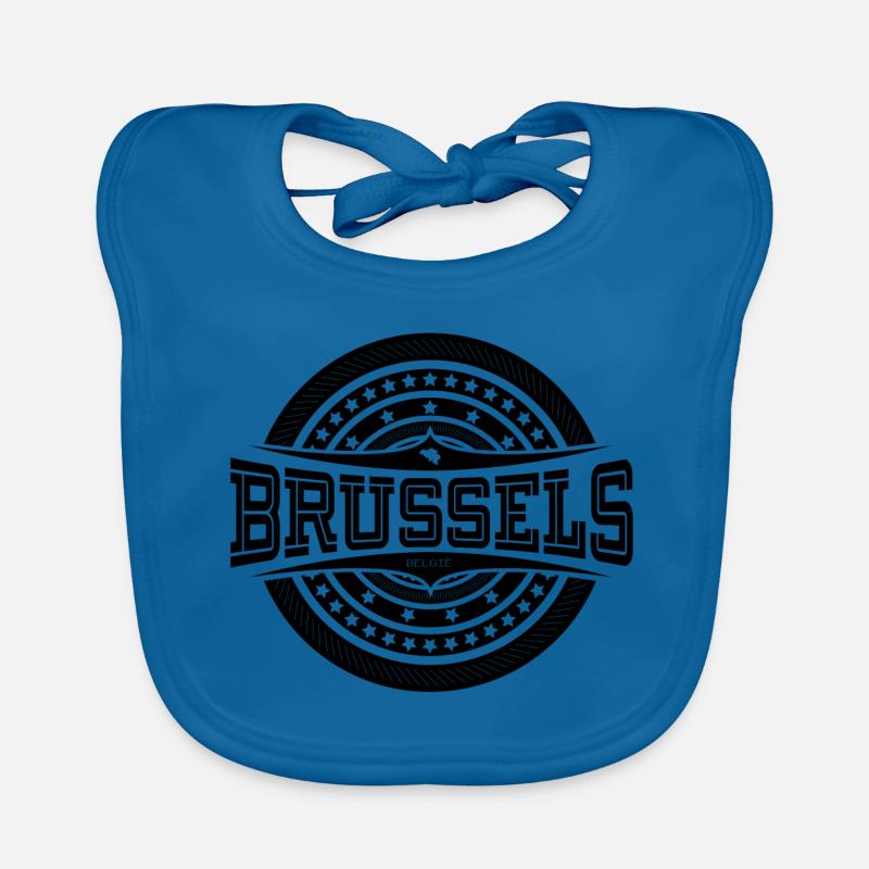 Brüssel Schwarz - Baby Bio-Lätzchen - Pfauenblau