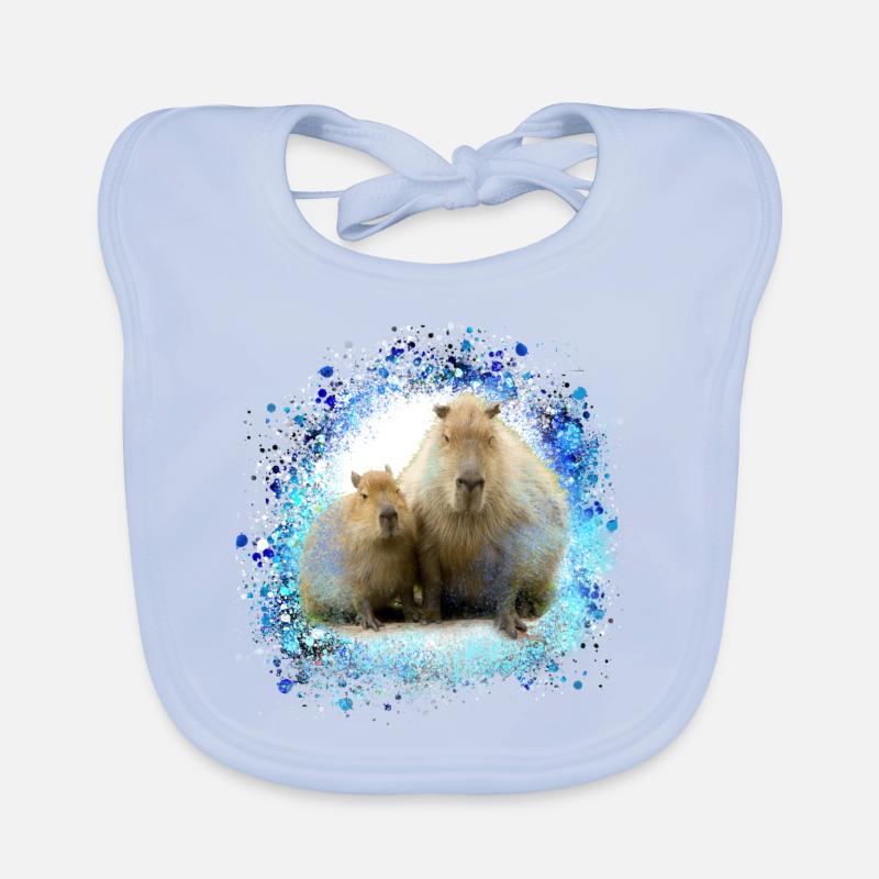 Capybara,Pig,Graffiti,Capybara,Duo Organic Baby Bibs