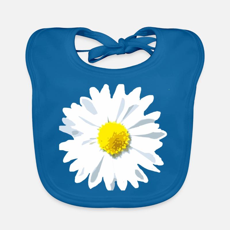 Gänseblume Blume - Baby Bio-Lätzchen - Pfauenblau