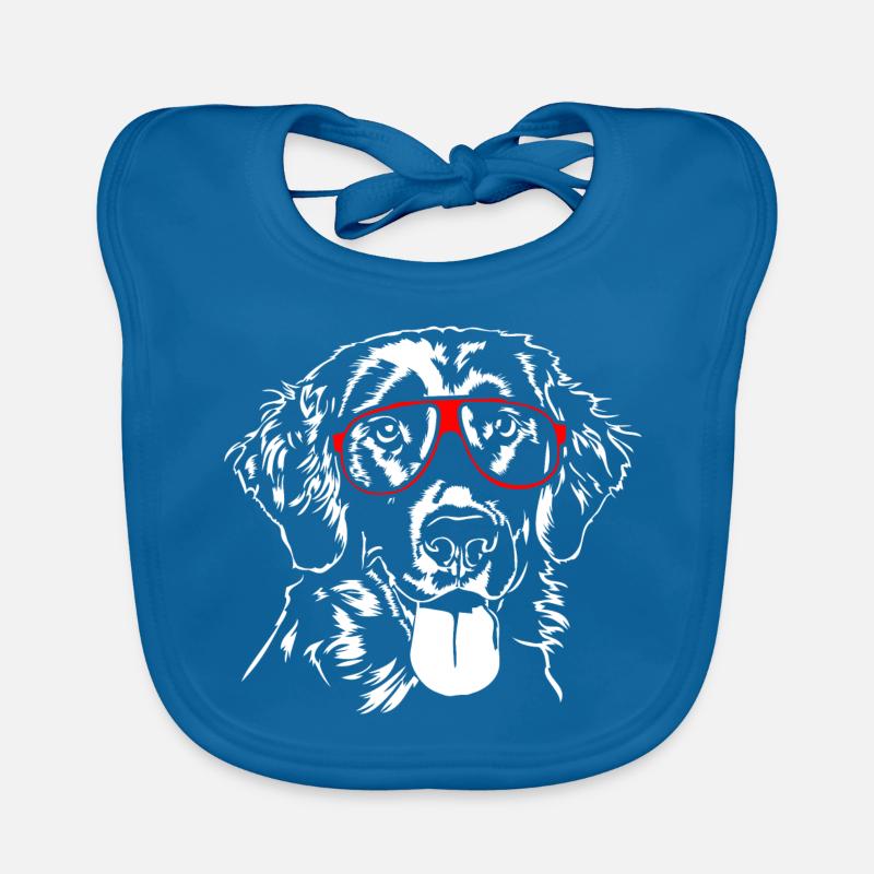 FLAT COATED RETRIEVER drôle de lunettes chiens Wilsigns Bavoir bio Bébé