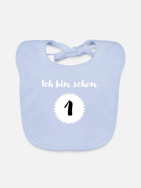ich bin schon 1 - Baby Bio-Lätzchen - sky Blue - Vorne