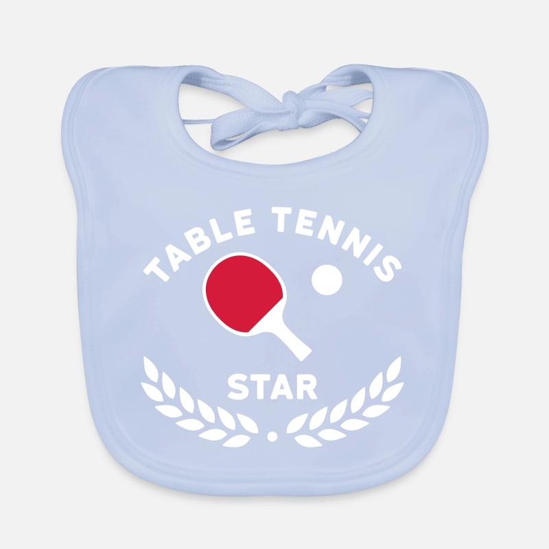 Table tennis star (Lorbeerkranz) Baby Bio-Lätzchen