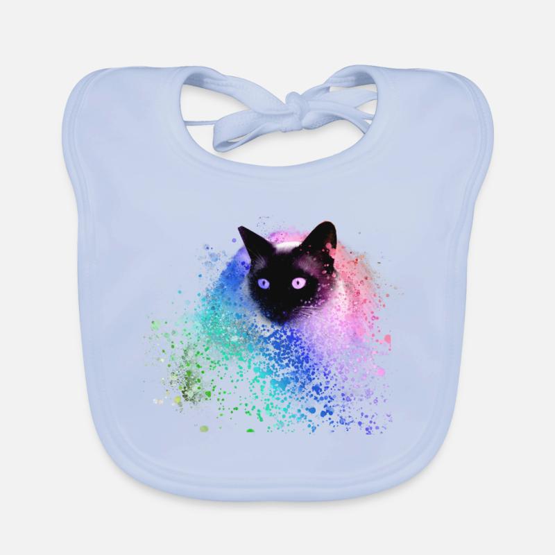 siam katze,bunt,graffit,imalerei kunst,katze,grün Baby Bio-Lätzchen