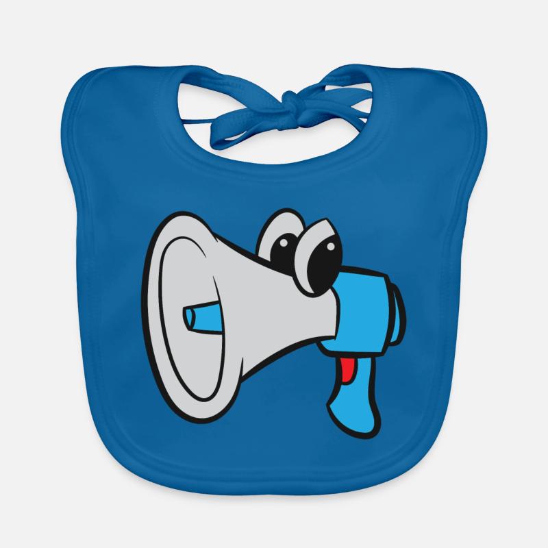 Megaphone / Megaphone - Blue with eyes Organic Baby Bibs