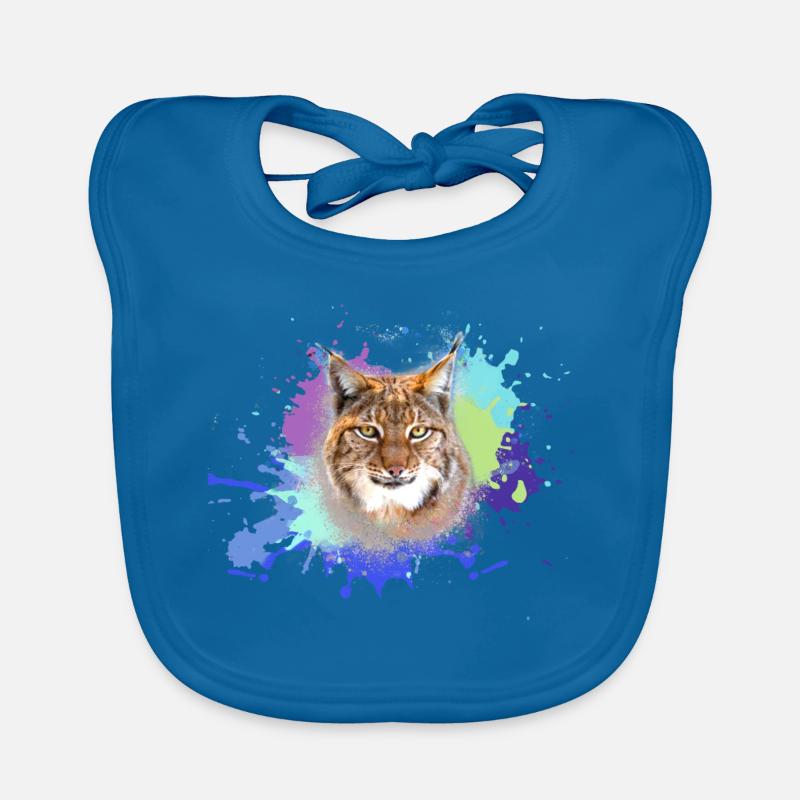 Chat sauvage,lynx,coloré,graffiti,peinture,chat Bavoir bio Bébé