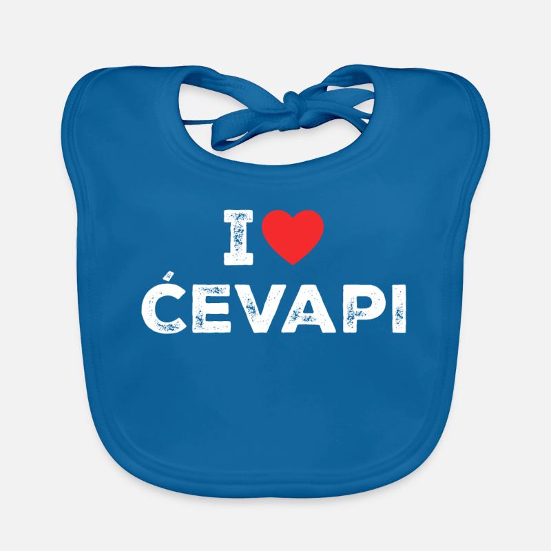 I Love Cevapi - I Heart Cevapi - Balkan Food Bavoir bio Bébé