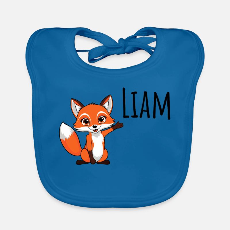 Fuchs - Mein Name ist Liam - Süßes Waldtier Baby Bio-Lätzchen