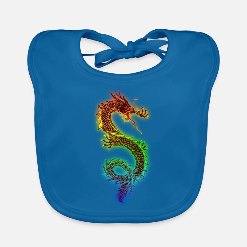 dragon Tattoo - Bavoir bio Bébé - bleu paon