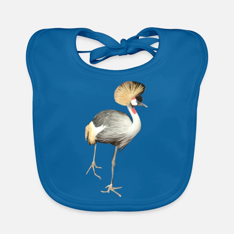 oiseau - Bavoir bio Bébé - bleu paon