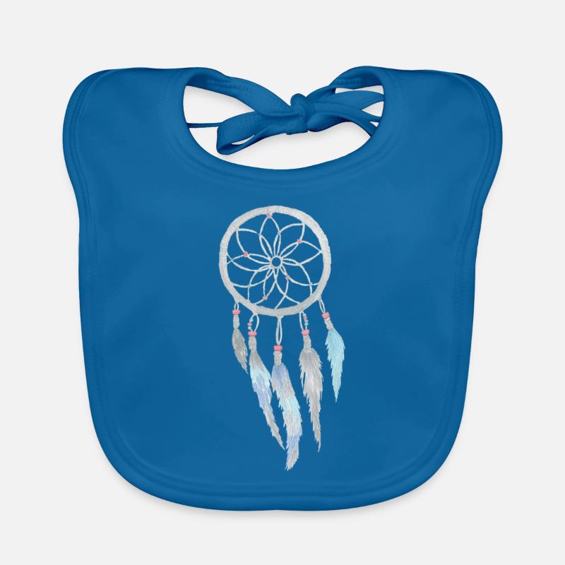Dream catcher - Baby Bio-Lätzchen - Pfauenblau
