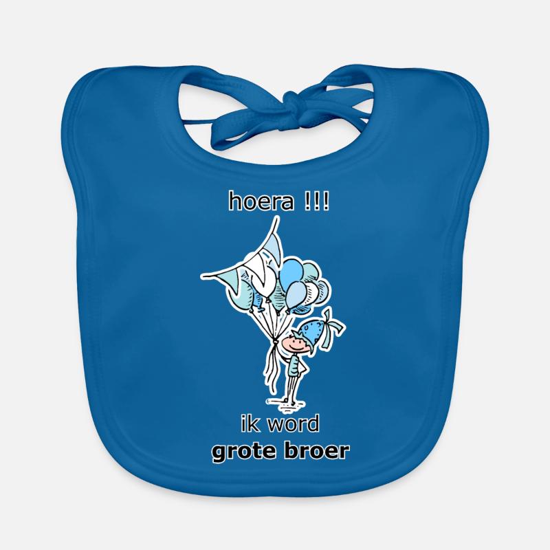 Hurra, ich werde ein großer Bruder sein - T-Shirt - Baby Bio-Lätzchen - Pfauenblau