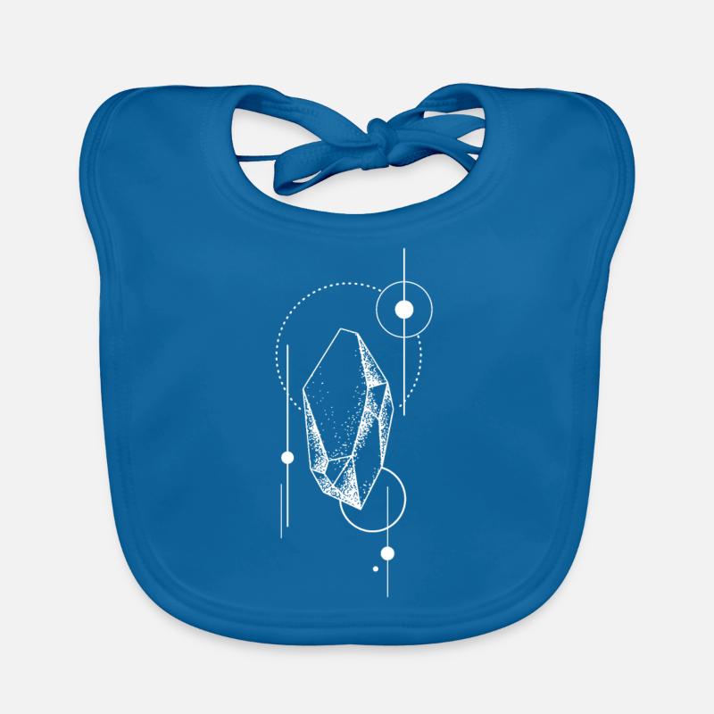 Formes de Boho en cristal de nature géométrique moderne - Bavoir bio Bébé - bleu paon
