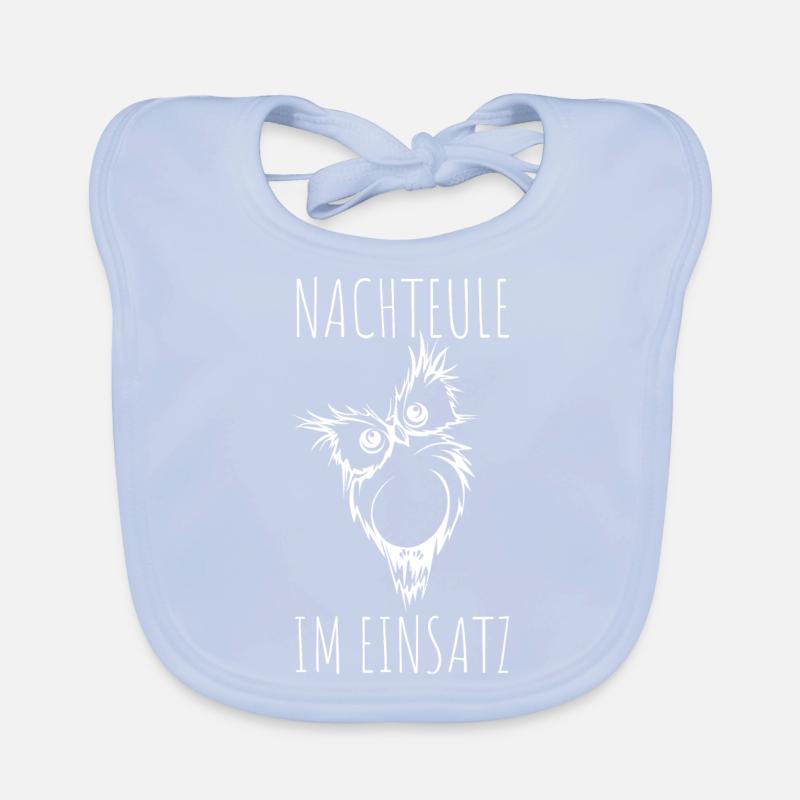 Nachteule im Einsatz Eule Müde Krankenschwester Baby Bio-Lätzchen