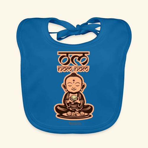 Om Nom Nom Buddha mit Keks - Baby Bio-Lätzchen