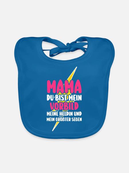 Mom Mother's Day Mom - Organic Baby Bibs - peacock-blue - Front