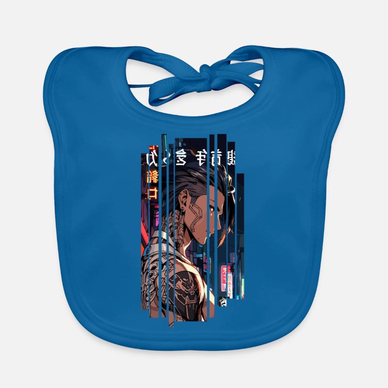 Red Cyber Tattooed Man Organic Baby Bibs