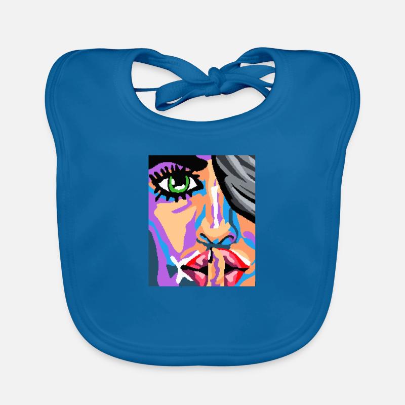 Pixel Face Art Organic Baby Bibs