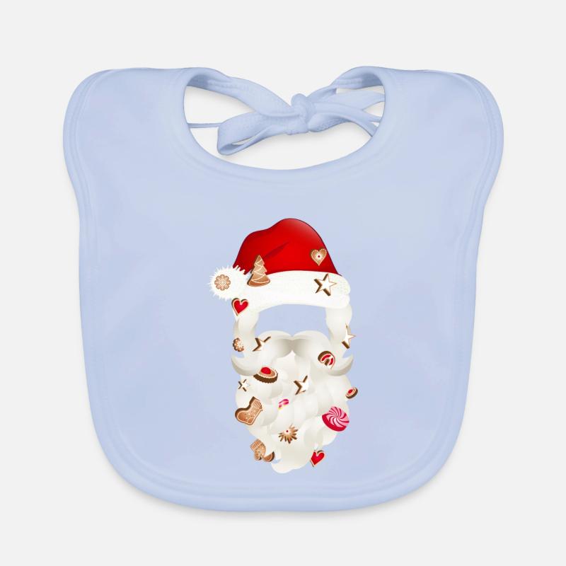 Barbe du Père Noël parsemée de biscuits de Noël Bavoir bio Bébé