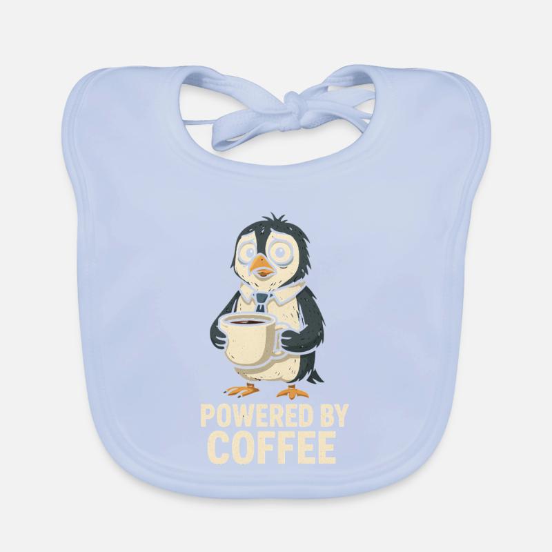 Coffee penguin with style Organic Baby Bibs
