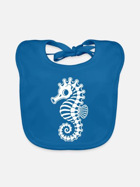 tierskelette_-20- - Baby Bio-Lätzchen - Pfauenblau