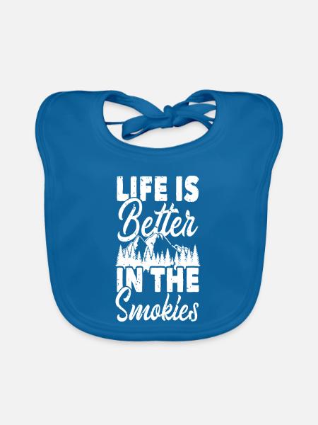 Das Leben in den Smokies ist besser - Baby Bio-Lätzchen - Pfauenblau - Vorne