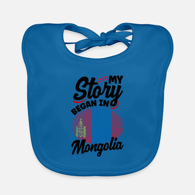 Mongolie Mongolie Citation du drapeau mongol Bavoir bio Bébé