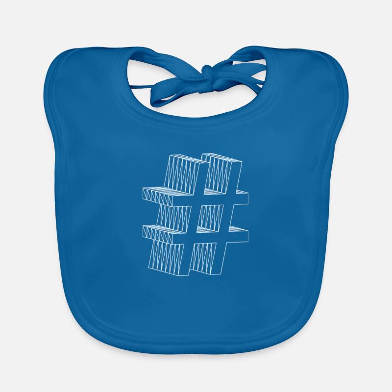 Hashtag # - Bavoir bio Bébé - bleu paon