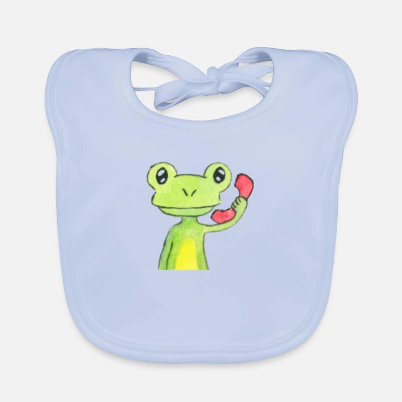 Frosch am Telefon Baby Bio-Lätzchen