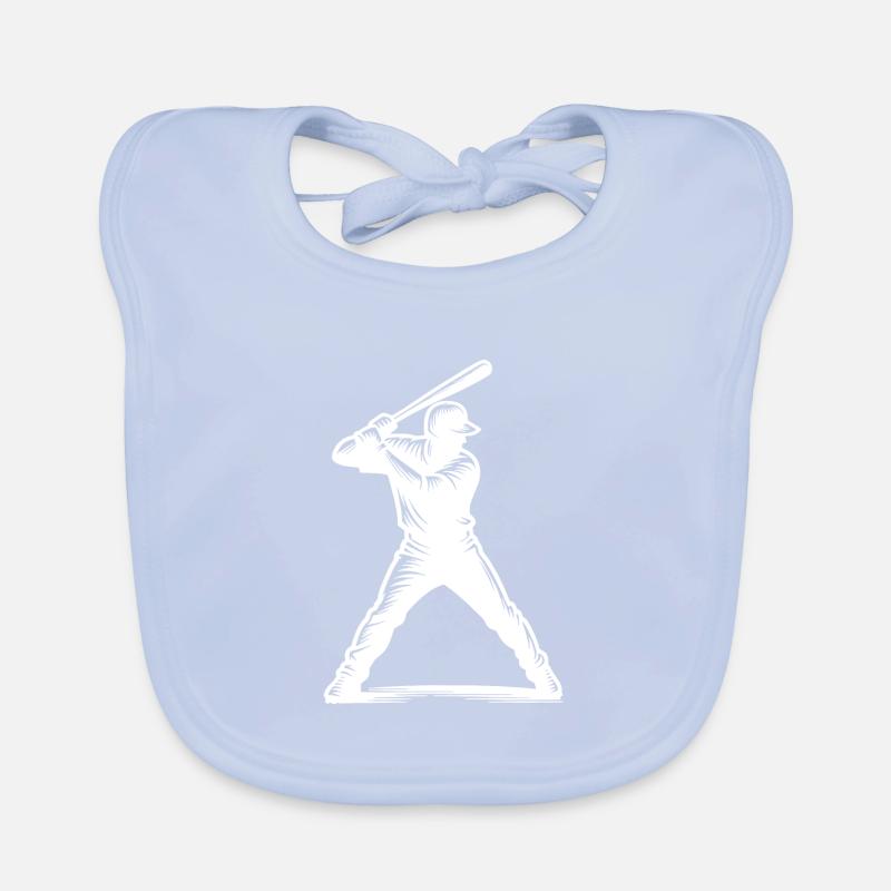 Joueur de baseball avec batte de baseball Bavoir bio Bébé