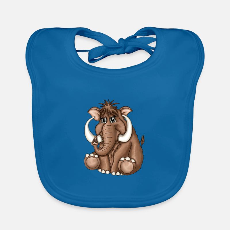Mignon âge de pierre de mammouth moelleux - Bavoir bio Bébé - bleu paon