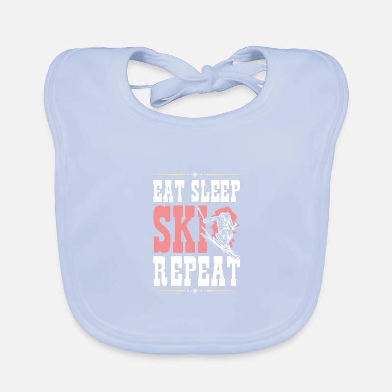Eat Sleep Ski Repeat Baby Bio-Lätzchen