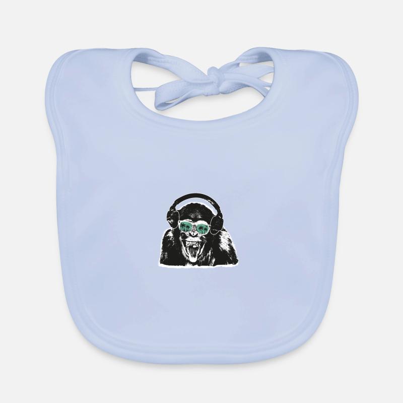 Casque Monkey DJ Lunettes de soleil Palm Réflexion Bavoir bio Bébé