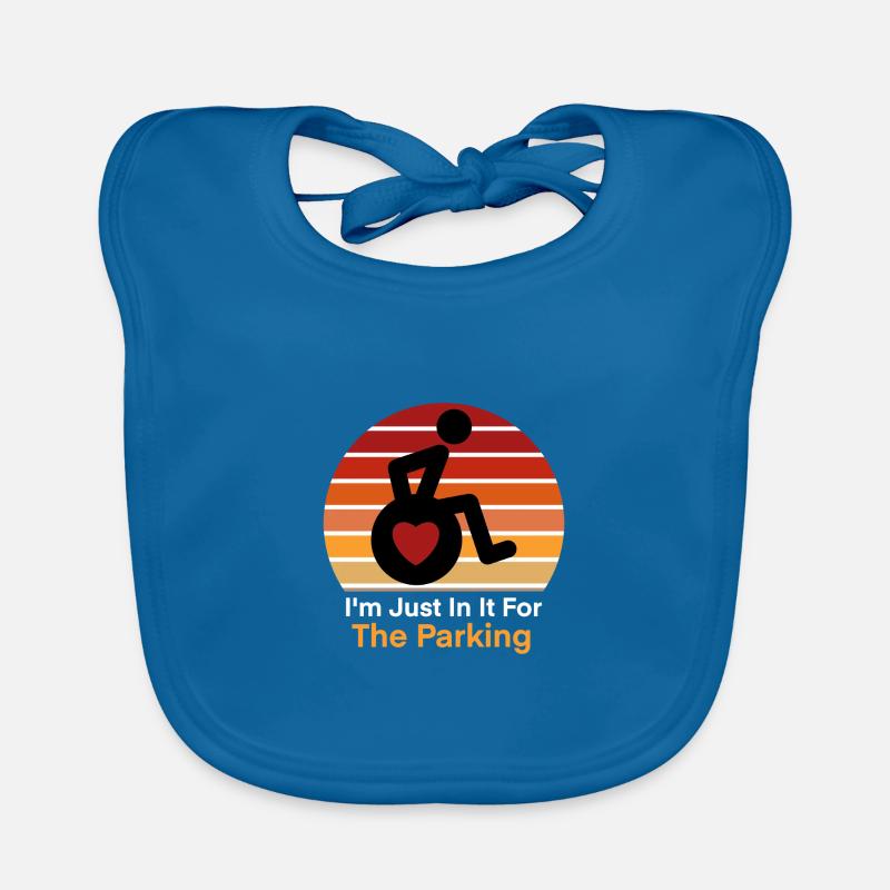 Behindert Rollstuhl Behinderung Handicap Geschenk - Baby Bio-Lätzchen - Pfauenblau