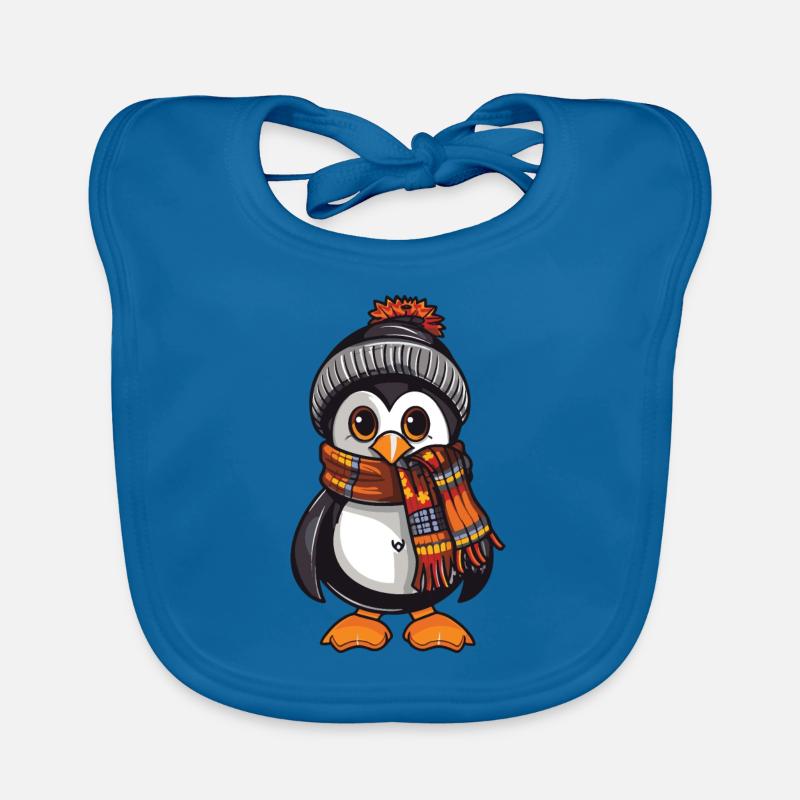 Penguin Winter Comic Organic Baby Bibs