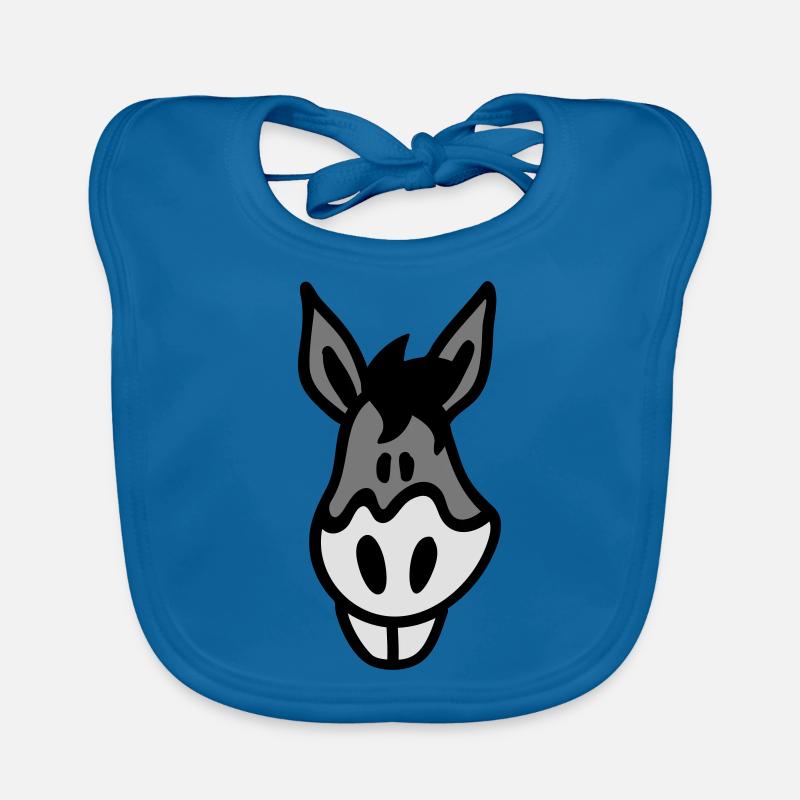 Crazy Donkey - head 3 Organic Baby Bibs