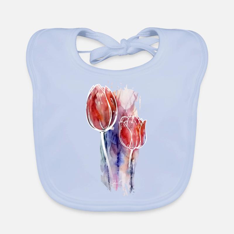 tulips art Organic Baby Bibs