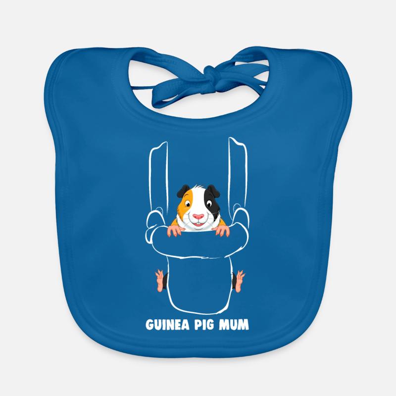 Maman cochon d'Inde - Bavoir bio Bébé - bleu paon