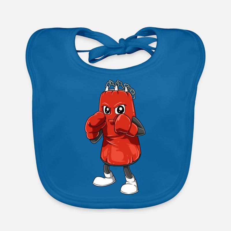 Drôle de sac de boxe avec des gants de boxe Bavoir bio Bébé